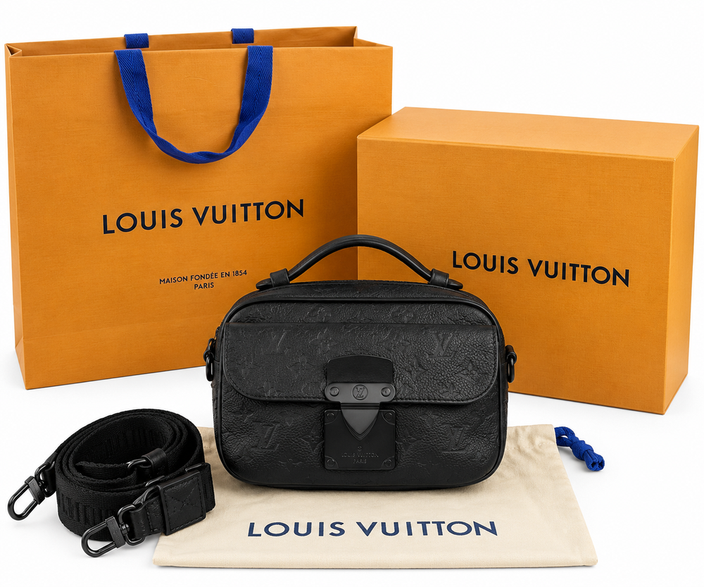 Louis Vuitton S Lock Messenger – Black Taurillon Monogram