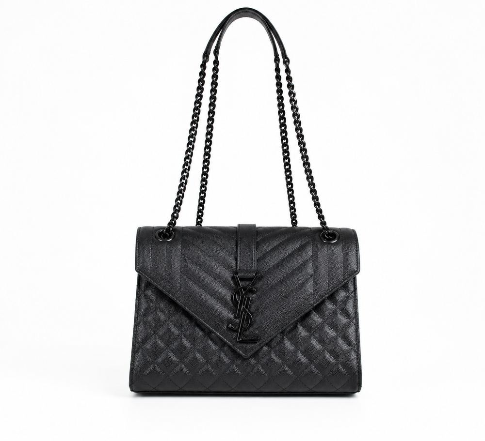 Saint Laurent Envelope Medium Matelassé Nera