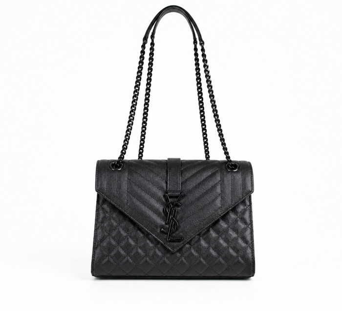 Saint Laurent Envelope Medium Matelassé Nera